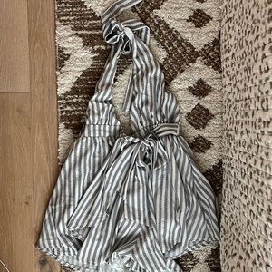 Princess Polly stripes open back romper